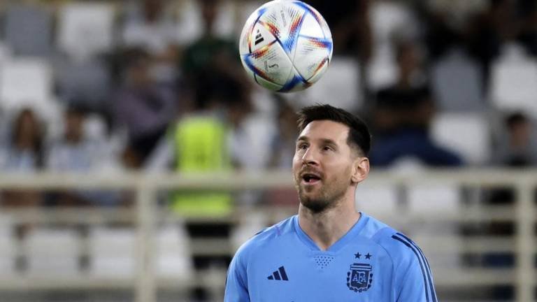 Lionel Messi en un entrenamiento de la Albiceleste. FOTO: AFP