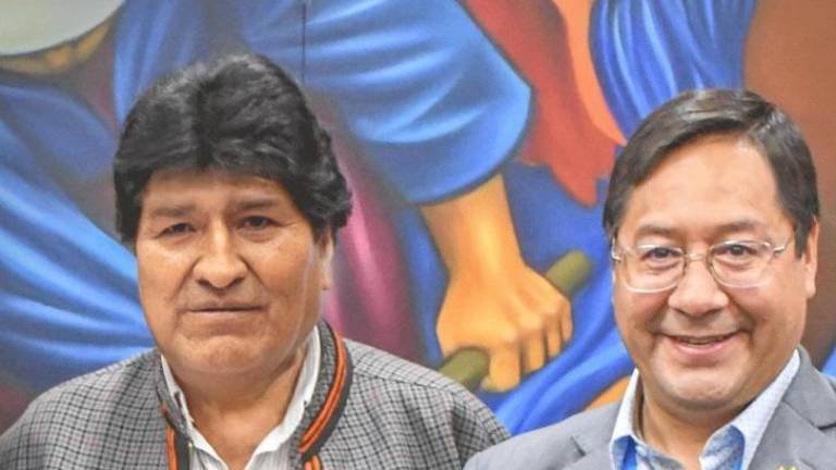 El presidente Luis Arce y el expresidente Evo Morales, durante un anterior encuentro. Telegram de Luis Arce