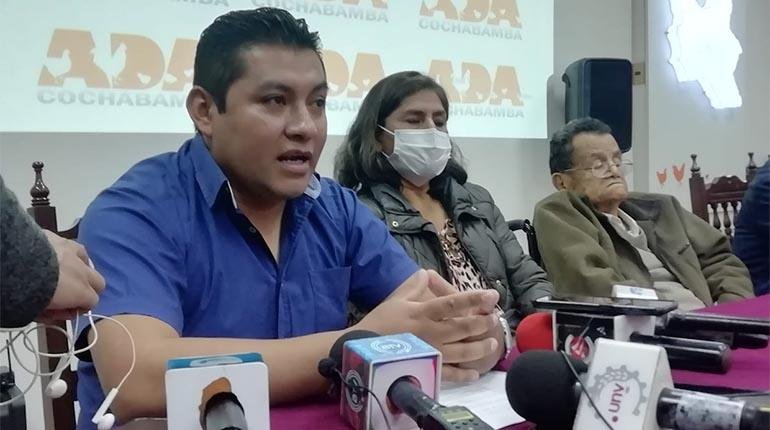 La conferencia de prensa de ADA Cochabamba. | Hernán Andia