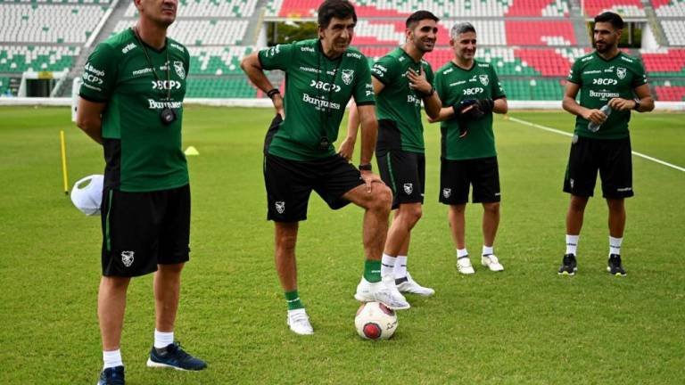 La selección nacional de fútbol dirigida por Gustavo Costas en un entrenamiento. APG