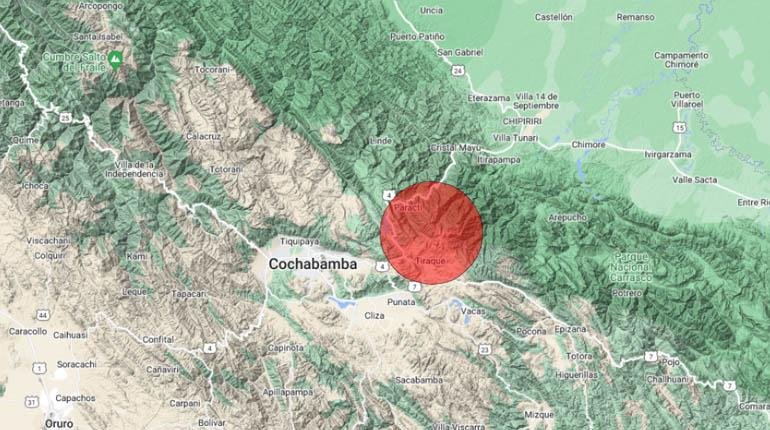 La zona del sismo. Observatorio San Calixto