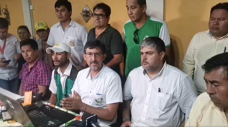 Dirigentes cívicos en Pando, ayer. | Unitel